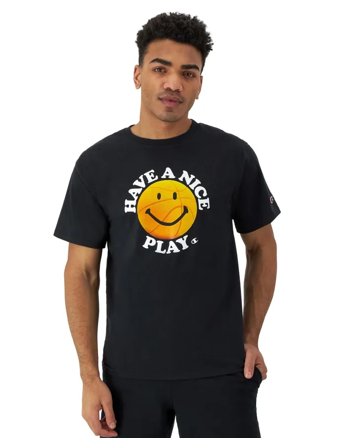 Classic Graphic TShirt Have A Nice Play Black Men Champion TShirts and Tops