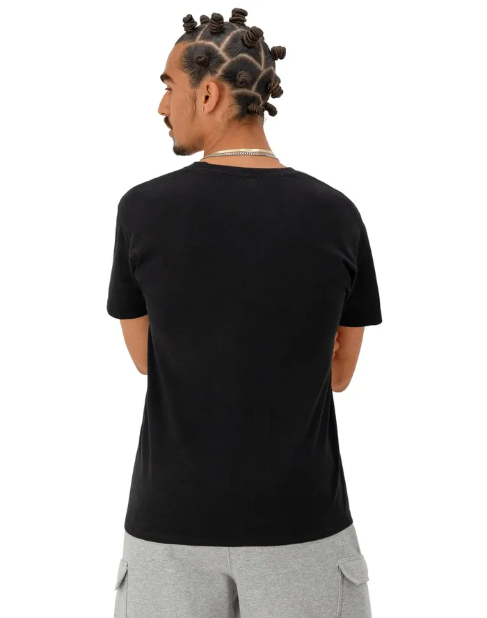 Classic Graphic TShirt Retro Repeat Logo Black Men Champion TShirts and Tops