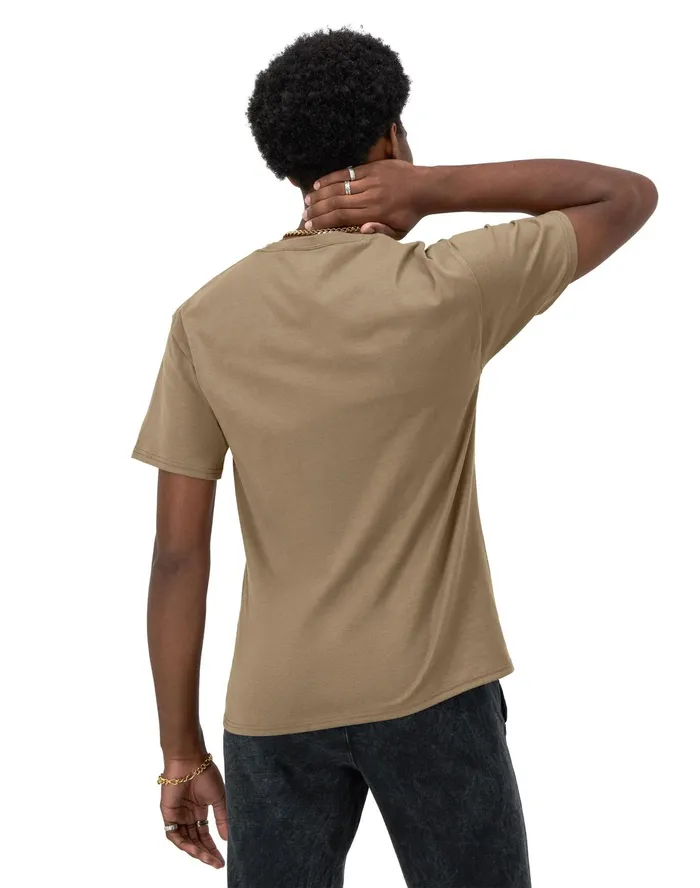Classic Graphic TShirt Retro Repeat Logo Soft Suede Men Champion TShirts and Tops