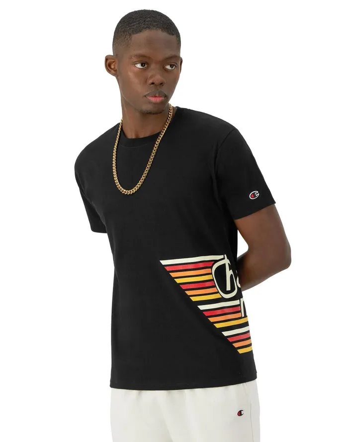 Classic Graphic TShirt Retro Speed Black Men Champion TShirts and Tops