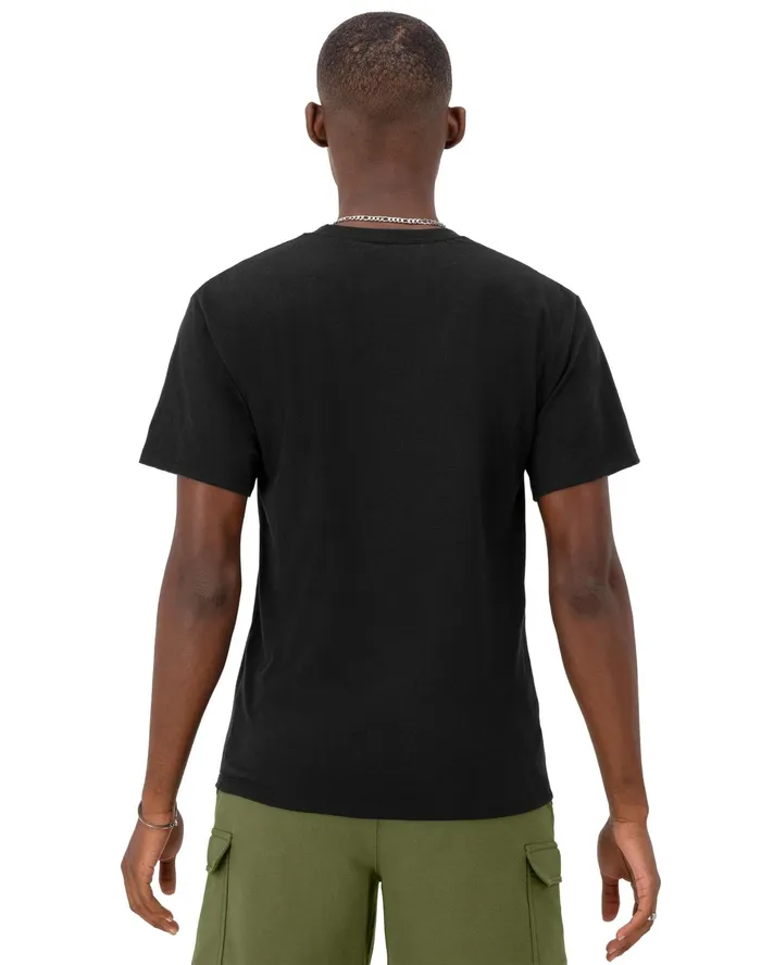 Classic Graphic TShirt Script Logo Black Men Champion TShirts and Tops