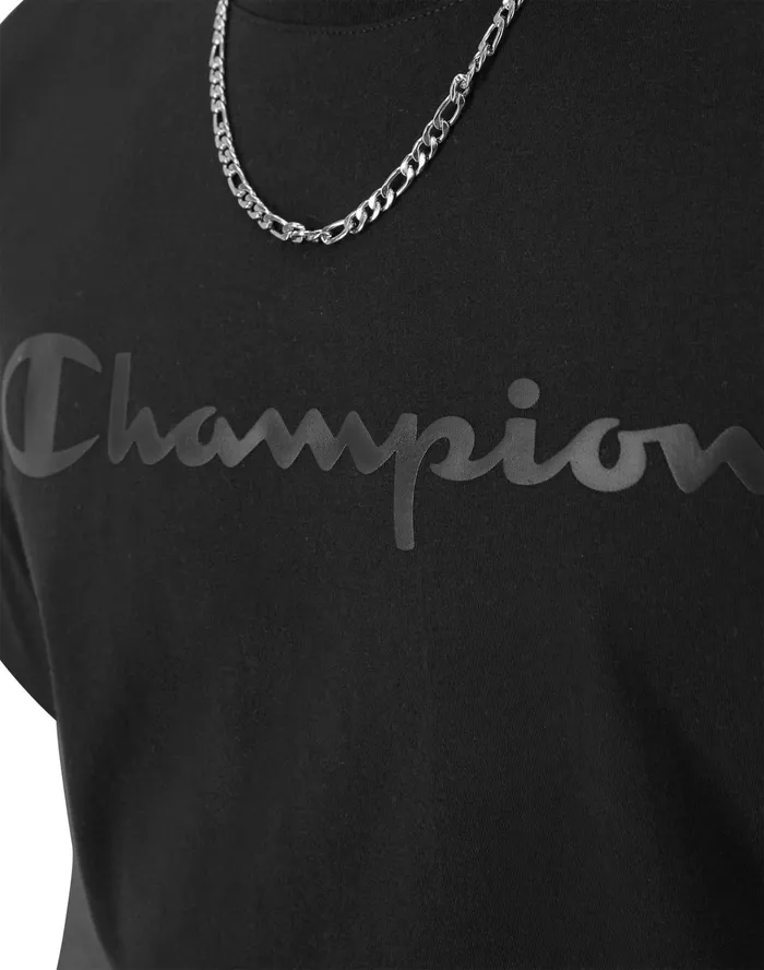 Classic Graphic TShirt Script Logo Black Men Champion TShirts and Tops