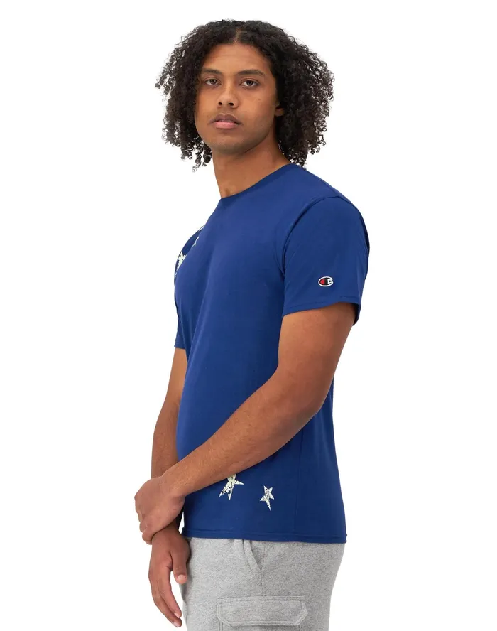 Classic Graphic TShirt Stars Jewel Sapphire Men Champion TShirts and Tops