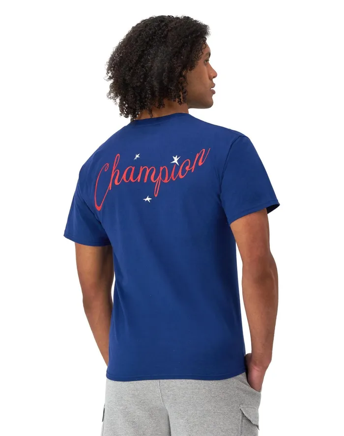 Classic Graphic TShirt Stars Jewel Sapphire Men Champion TShirts and Tops