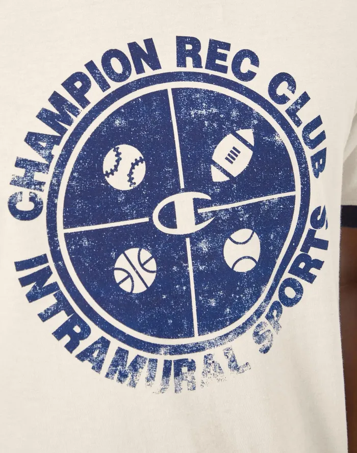 Classic Ringer Graphic TShirt Rec Club Intramural Natural Men Champion TShirts and Tops