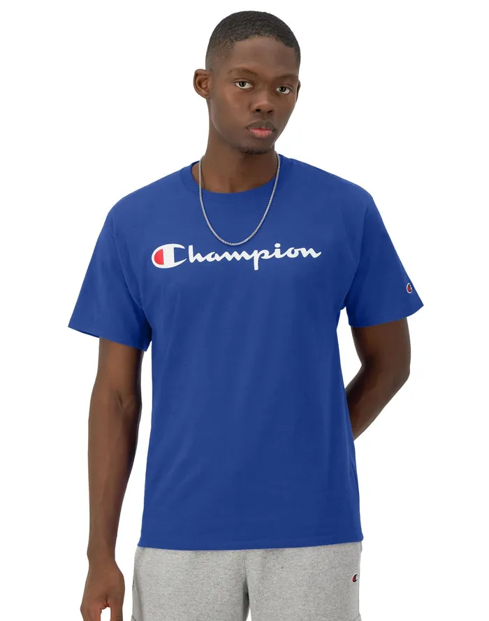 Classic TShirt Script Logo Surf The Web Men Champion TShirts and Tops