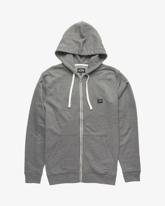 Classic ZipUp Hoodie Grey Men Billabong Hoodies and Fleece