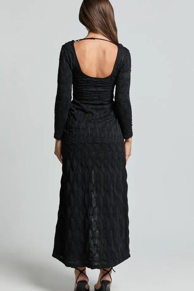 Claudia Longline Top 8211 Ruffle Tie Front Long Sleeve Top In Black Women Showpo Tops