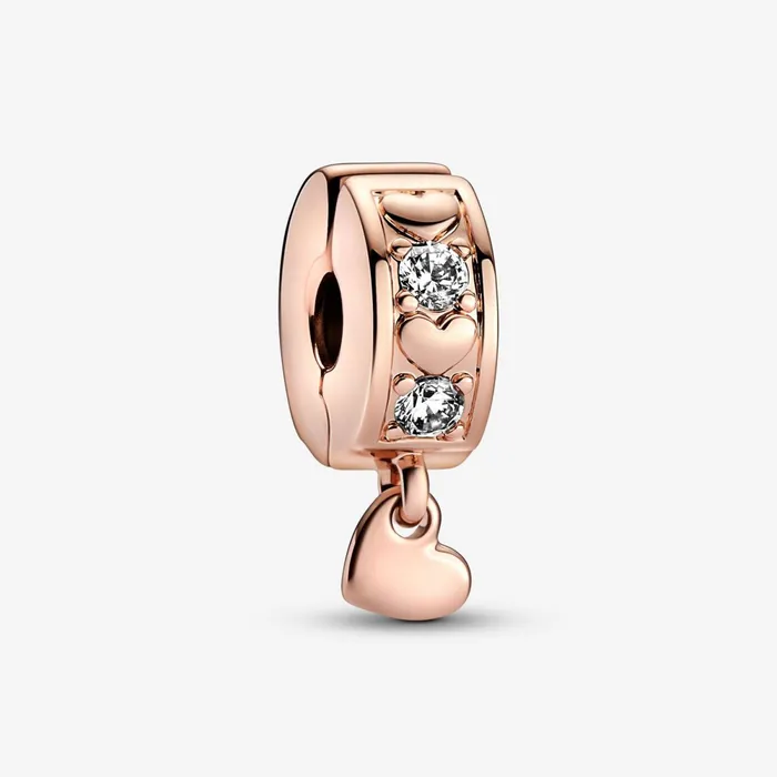 Clips Women Pandora Infinite Hearts Sparkling Dangling Clip Charm