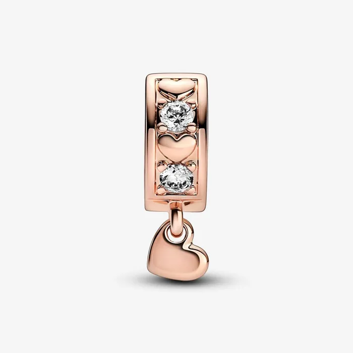 Clips Women Pandora Infinite Hearts Sparkling Dangling Clip Charm