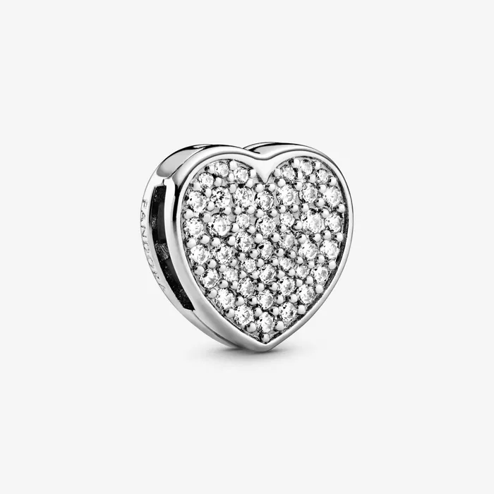 Clips Women Pandora Pav Heart Clip Charm Sterling Silver
