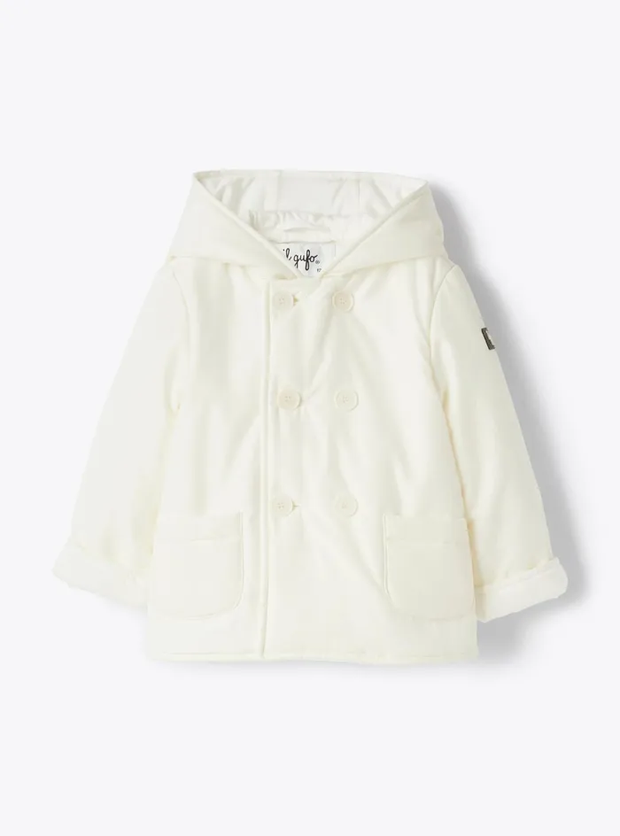 Coats And Jackets Baby 036 Il Gufo Microfiber Doublebreasted Jacket
