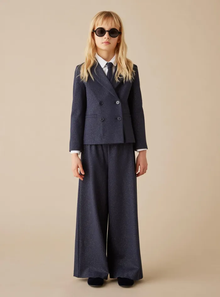 Coats And Jackets Girl 216 Il Gufo Doublebreasted Blazer In MIlano Knit