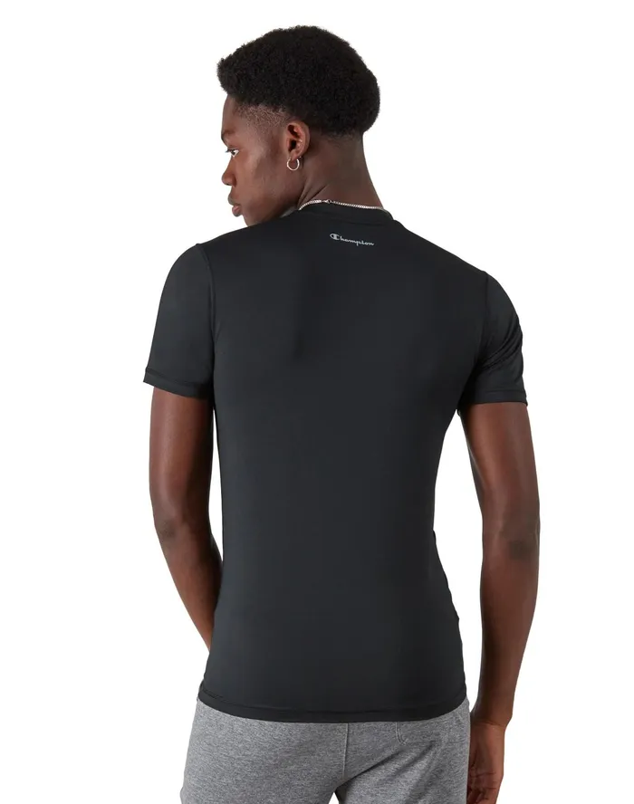 Compression TShirt Moisture Wicking Anti Odor C Logo Black Men Champion TShirts and Tops