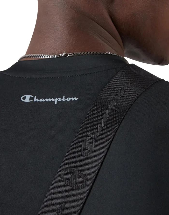 Compression TShirt Moisture Wicking Anti Odor C Logo Black Men Champion TShirts and Tops