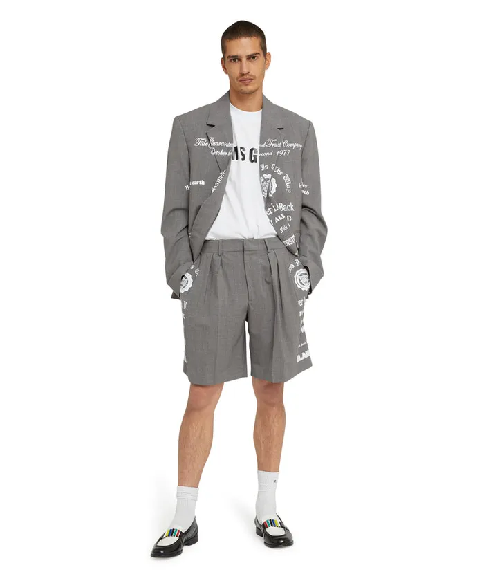 Cotton Crew Neck Cotton TShirt With Logo Men MSGM Tshirts