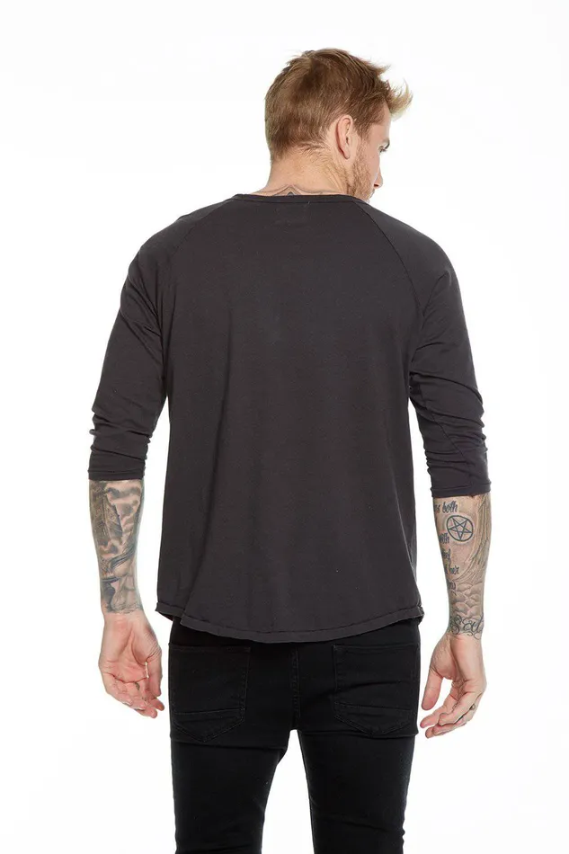 COTTON RAGLAN HENLEY Mens Tops Chaser Brand