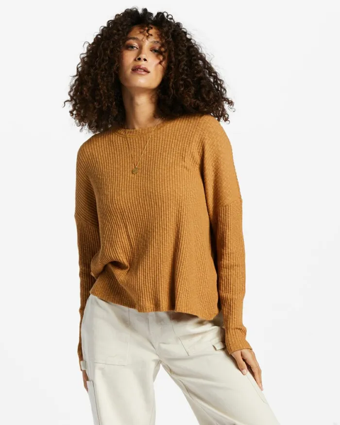Cozy Up Top Cosmic Khaki Women Billabong Tops