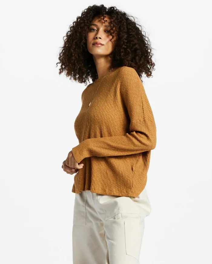 Cozy Up Top Cosmic Khaki Women Billabong Tops