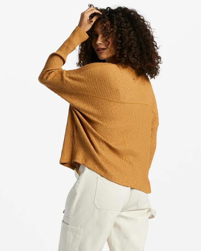 Cozy Up Top Cosmic Khaki Women Billabong Tops