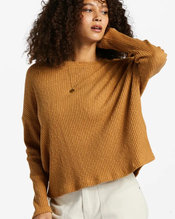 Cozy Up Top Cosmic Khaki Women Billabong Tops
