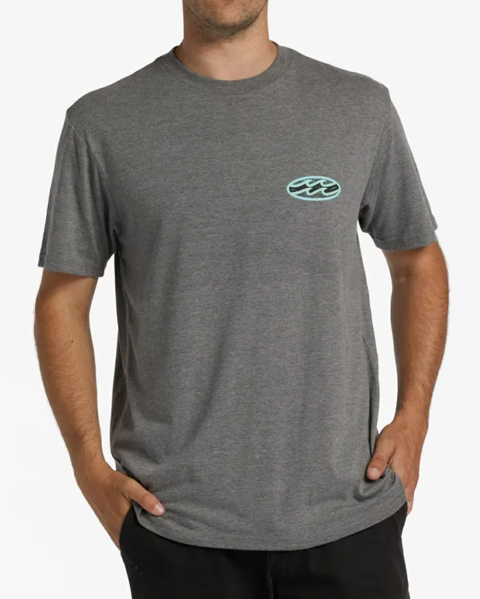 Crayon Wave Short Sleeve TShirt Grey Heather Men Billabong TShirts