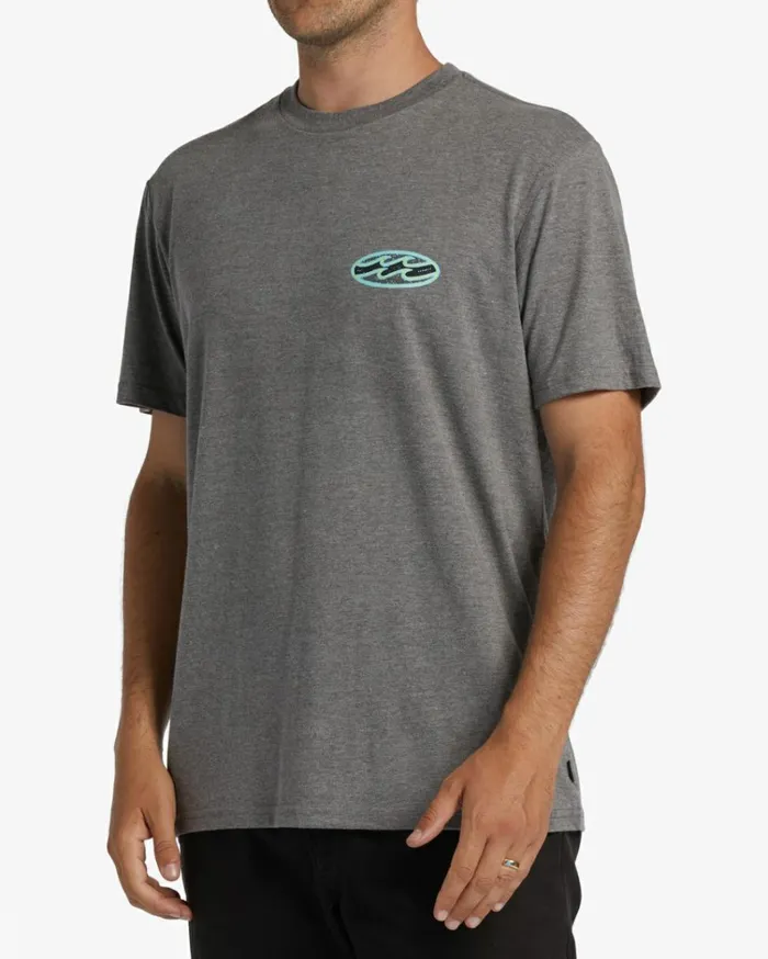 Crayon Wave Short Sleeve TShirt Grey Heather Men Billabong TShirts