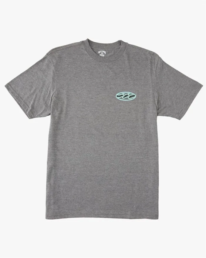 Crayon Wave Short Sleeve TShirt Grey Heather Men Billabong TShirts