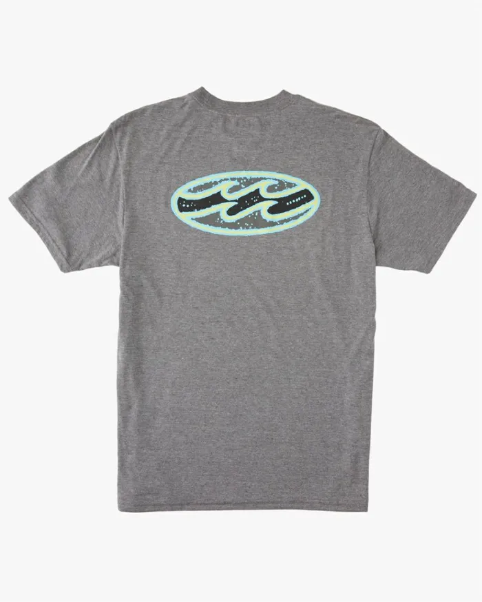 Crayon Wave Short Sleeve TShirt Grey Heather Men Billabong TShirts