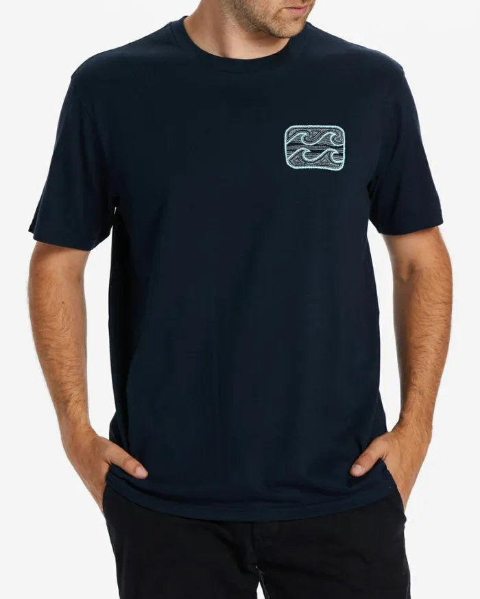 Crayon Wave TShirt Navy Men Billabong TShirts
