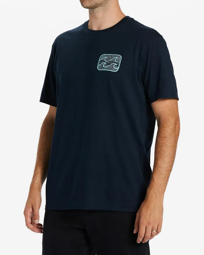 Crayon Wave TShirt Navy Men Billabong TShirts