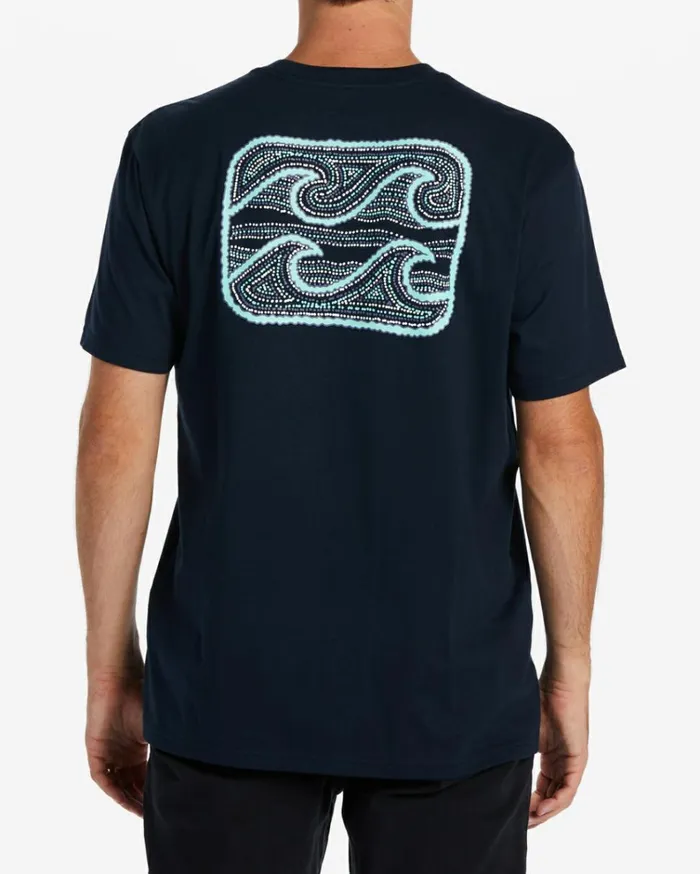 Crayon Wave TShirt Navy Men Billabong TShirts