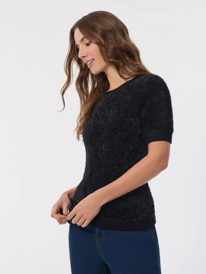 Crew Neck Eyelash Pullover Women Jones New York Tops and Blouses Crew Neck Eyelash Pullover Women Jones New York Tops and Blouses