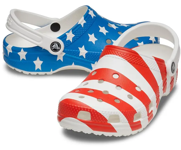 Crocs Classic American Flag Clog White Multi WomensMens Clogs