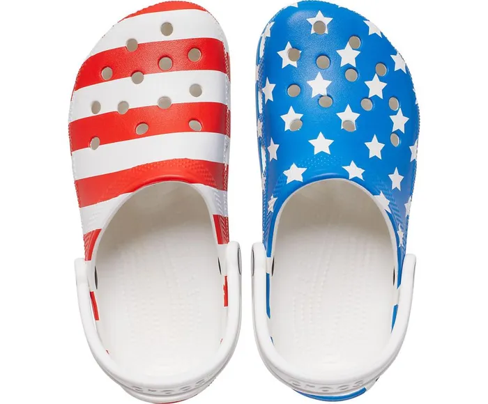 Crocs Classic American Flag Clog White Multi WomensMens Clogs