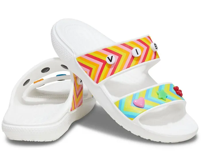 Crocs Classic Crocs Festival Vibes Sandal White Multi WomensMens Sandals
