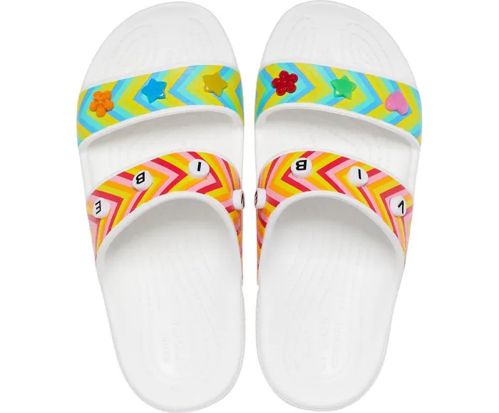 Crocs Classic Crocs Festival Vibes Sandal White Multi WomensMens Sandals