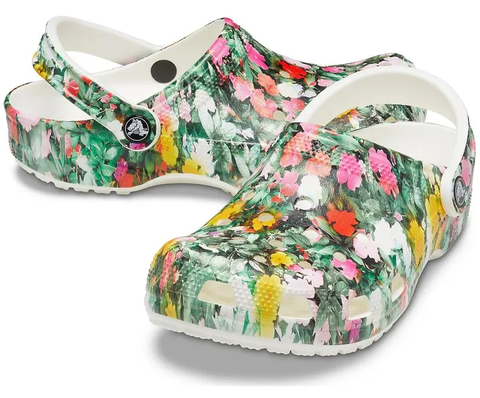 Crocs Classic Printed Floral Clog White Multi Womens Clogs