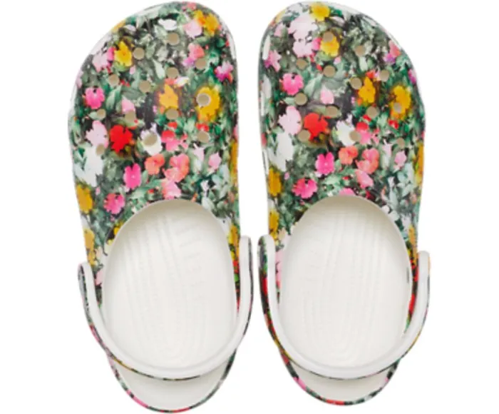Crocs Classic Printed Floral Clog White Multi Womens Clogs