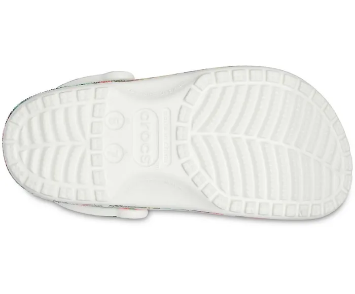 Crocs Classic Printed Floral Clog White Multi Womens Clogs