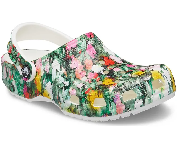 Crocs Classic Printed Floral Clog White Multi Womens Clogs