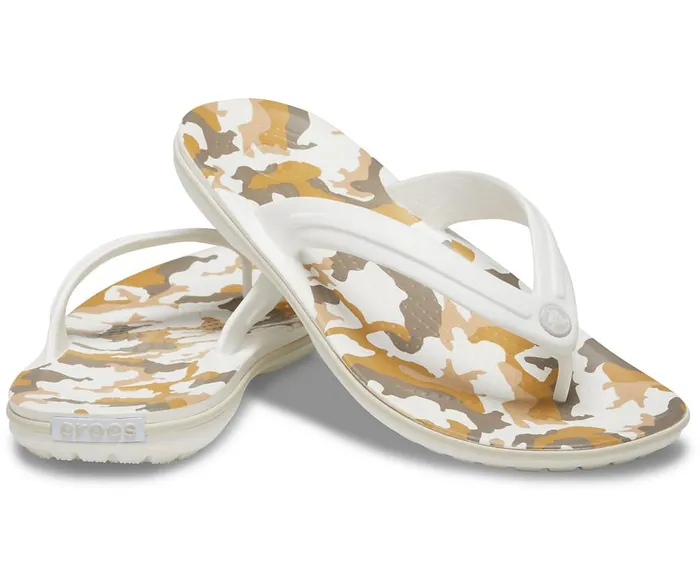 Crocs Crocband Printed Flip White Multi Womens FlipFlops