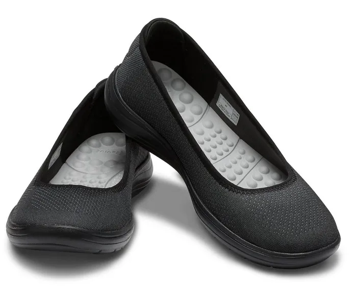Crocs Crocs Reviva Flat Black Black Womens Flats