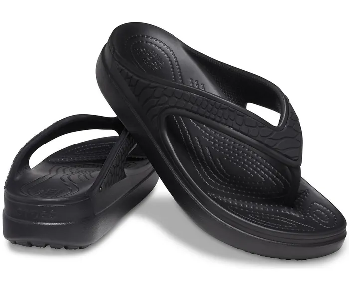 Crocs Crocs Sloane Snake Wedge Flip Black Womens FlipFlops