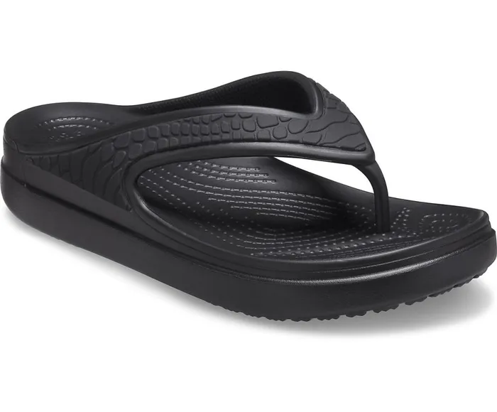Crocs Crocs Sloane Snake Wedge Flip Black Womens FlipFlops