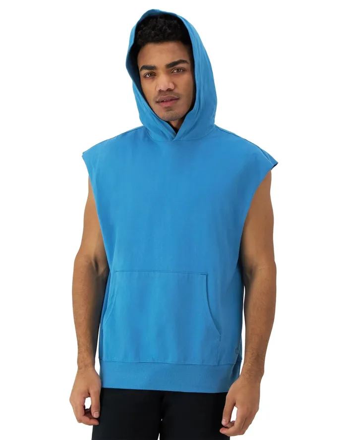 CutOff TShirt Hoodie Mountain Air Blue Men Champion Hoodies and Sweatshirts