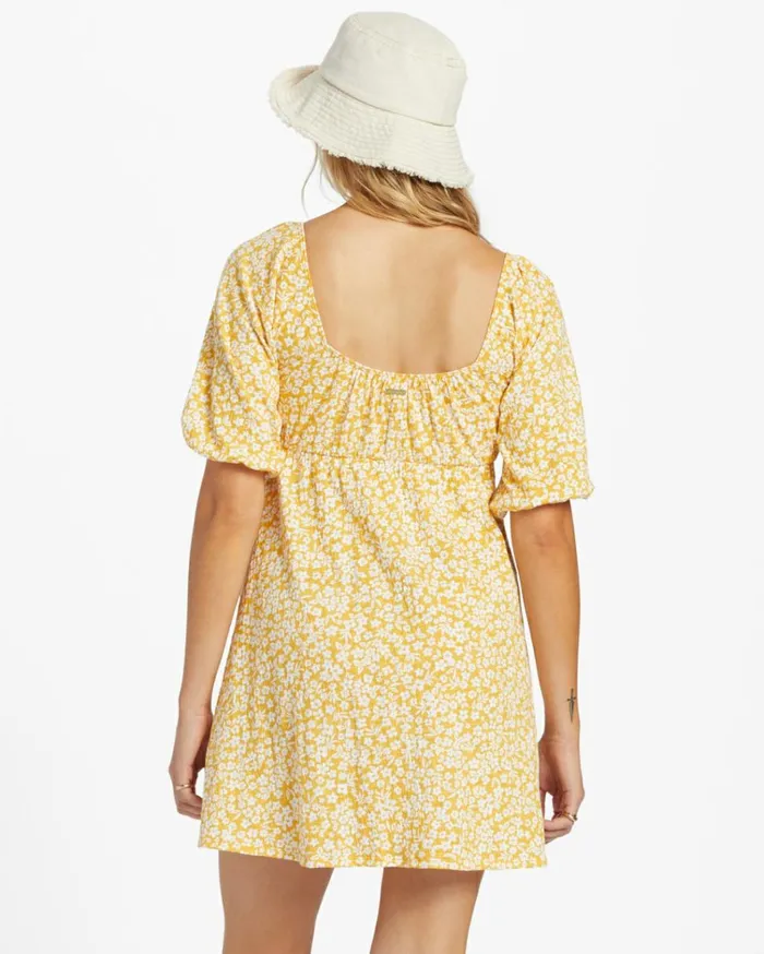 Daisy Wave Dress Sandy Gold Women Billabong Mini Dresses