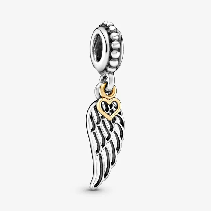 Dangle Charms Women Pandora Angel Wing and Heart Dangle Charm