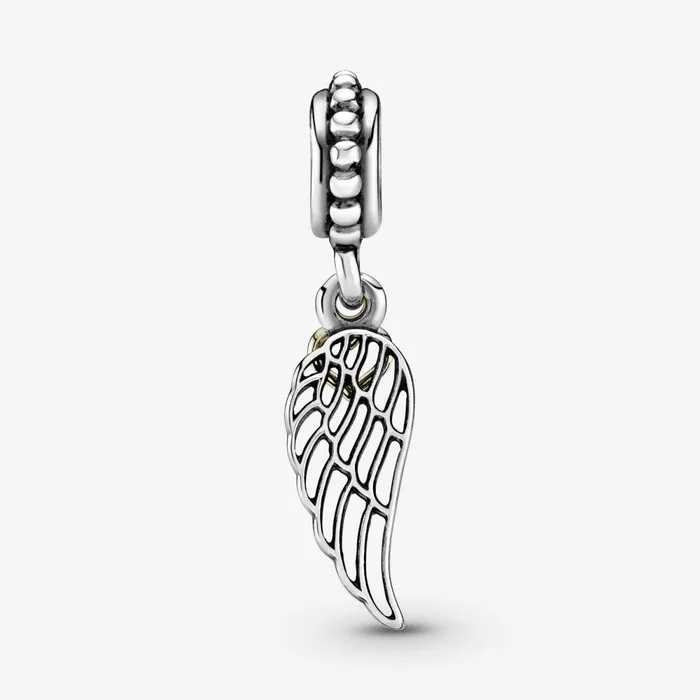 Dangle Charms Women Pandora Angel Wing and Heart Dangle Charm