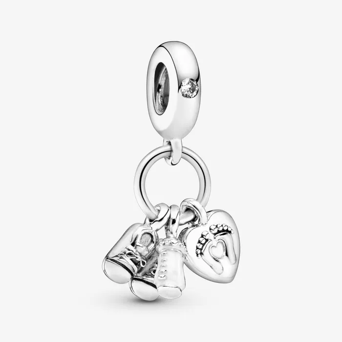Dangle Charms Women Pandora Baby Bottle and Shoes Dangle Charm